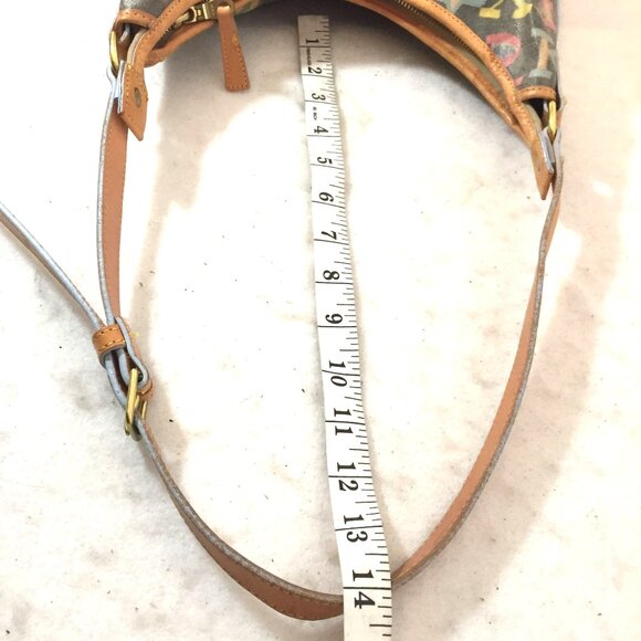 Dooney & Bourke Multicolor HoBo Shoulder Bag Coated Canvas Logo Zip Top - Picture 9 of 14